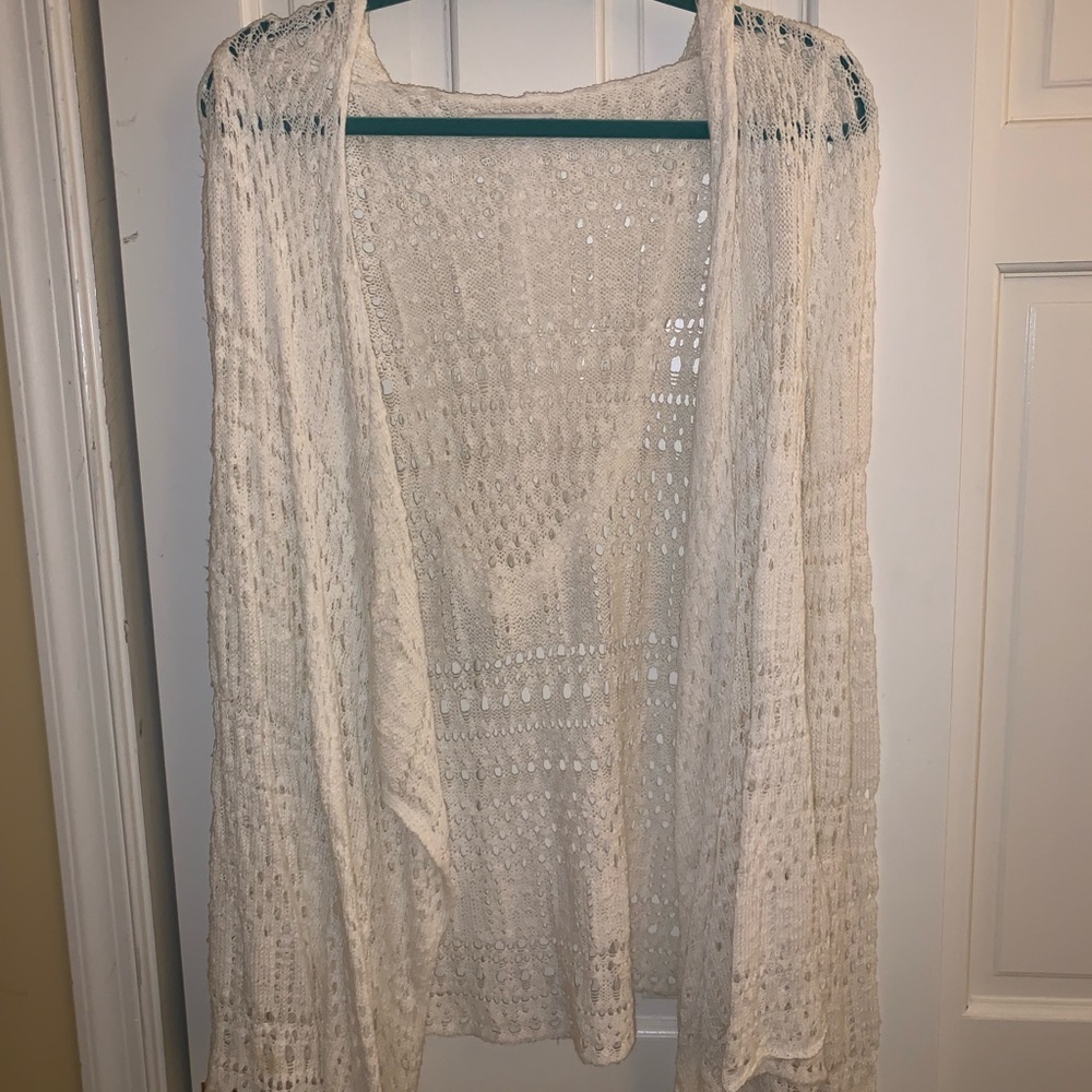 White cardigan